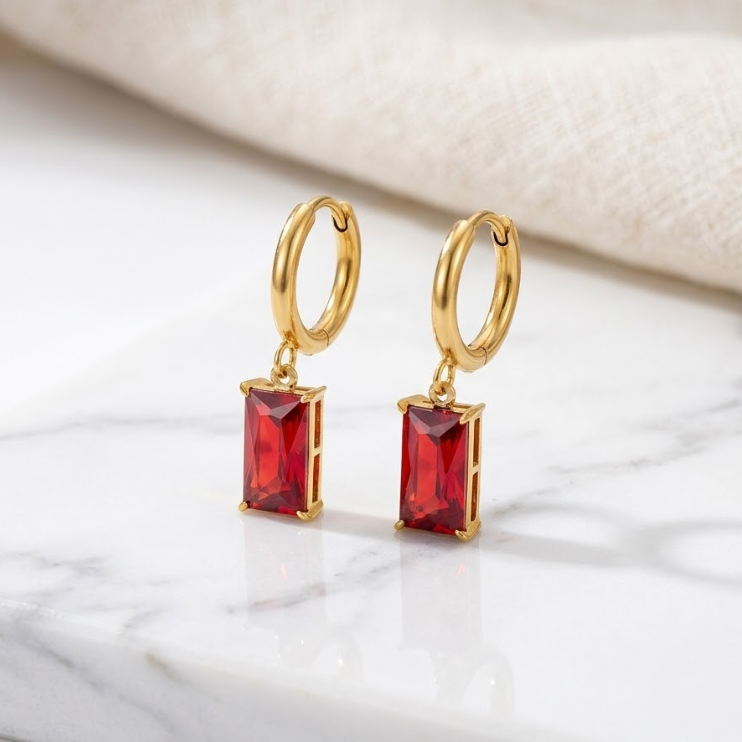 Radiant Baguette Drop Hoops