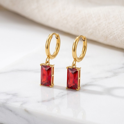 Radiant Baguette Drop Hoops