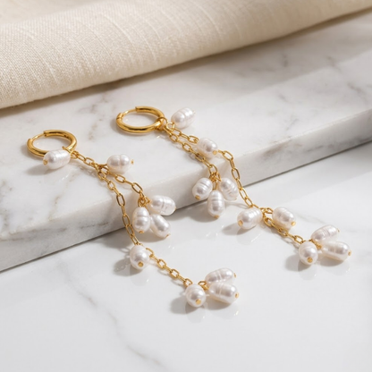 Selene Pearl Cascade Earrings
