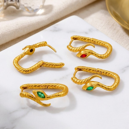 Serpentina Emerald Hoops