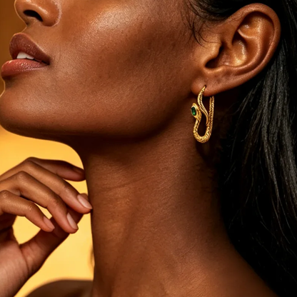 Serpentina Emerald Hoops