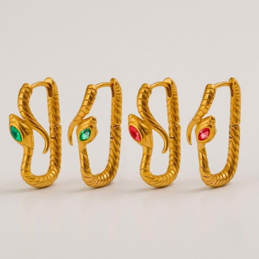 Serpentina Emerald Hoops