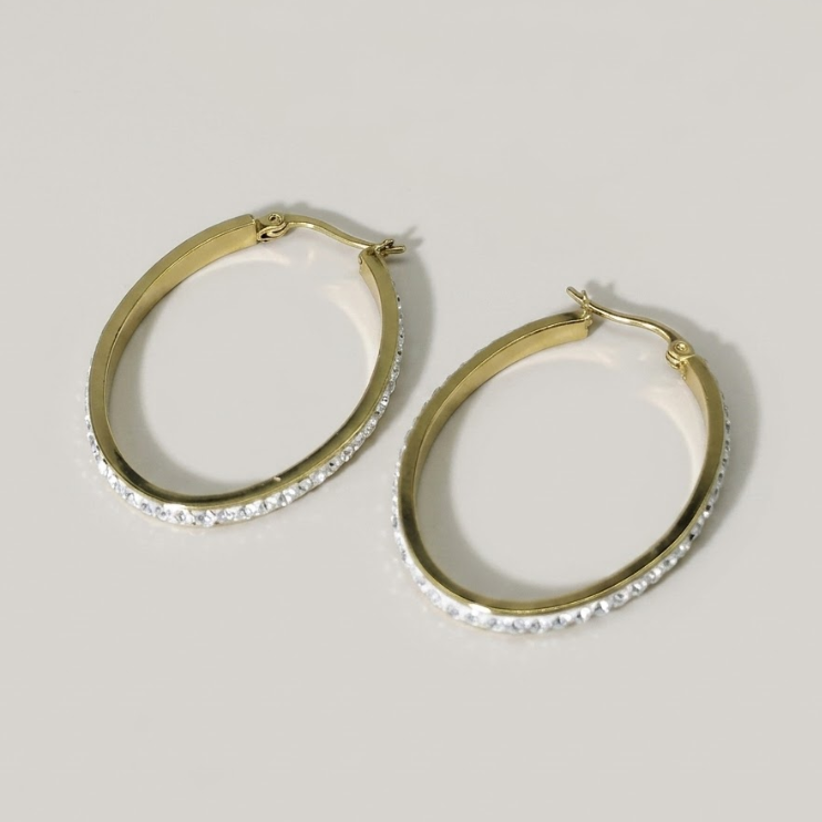 Solea Pavé Oval Hoops