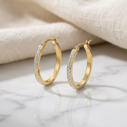 Solea Pavé Oval Hoops
