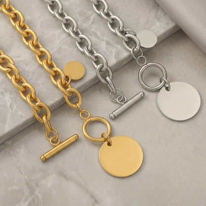 Solis Toggle Medallion Necklace