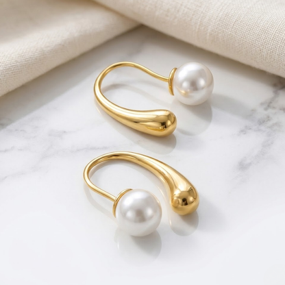 Velora Pearl Arc Earrings