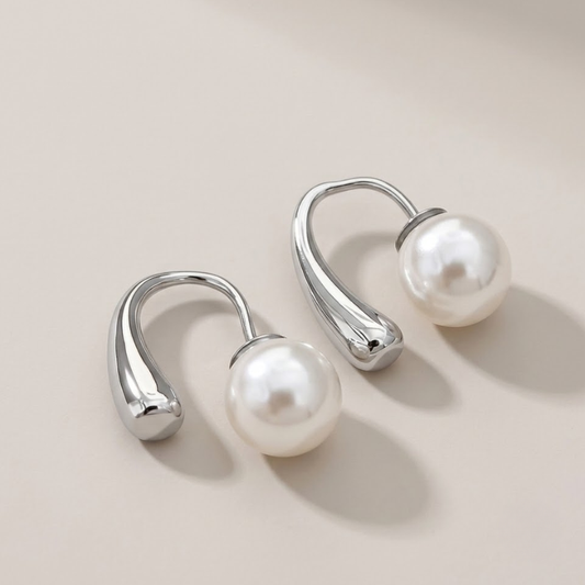 Velora Pearl Arc Earrings