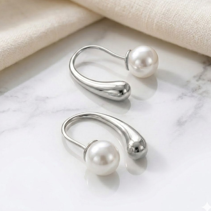 Velora Pearl Arc Earrings